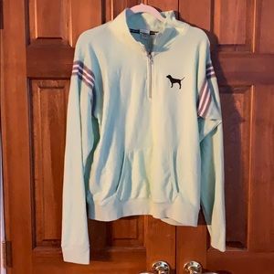 NWOT Light Green VS Pink Quarter Zip Sweatshirt